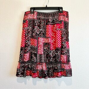 No Boundaries Vintage Y2K Skirt Juniors Large Western Paisley Patchwork Grunge
